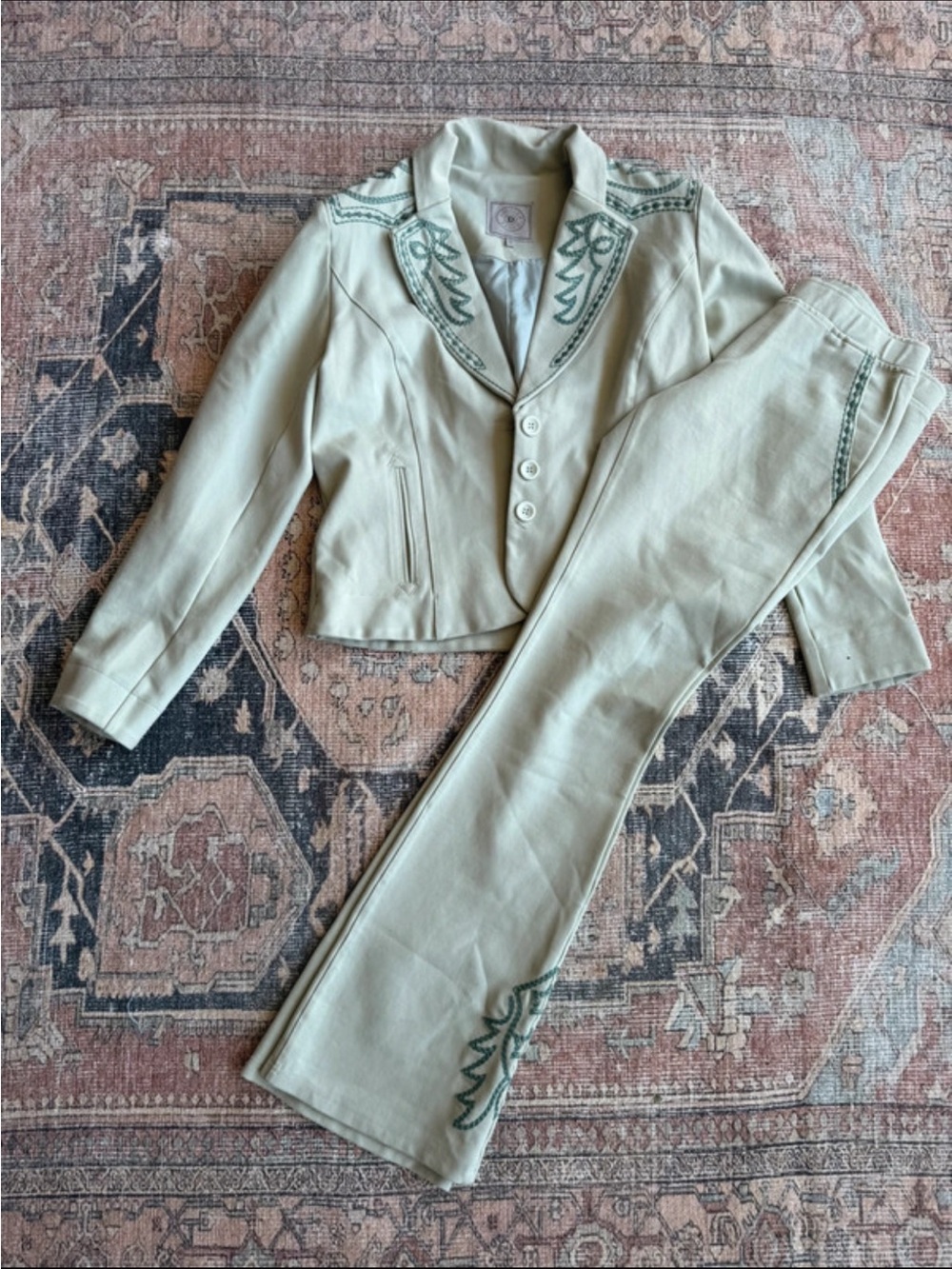 Double D Ranch Light Sage Embroidered Jacket & Pants Set